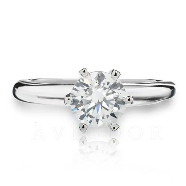 Solitaire Engagement Ring with Six Prong Crown The Ring Austin Round Rock, TX