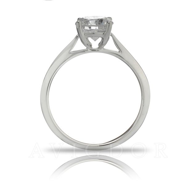 White Gold Thin Cathedral Style Solitaire Ring Image 3 The Ring Austin Round Rock, TX
