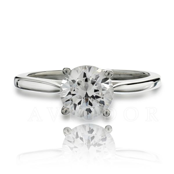 White Gold Thin Cathedral Style Solitaire Ring The Ring Austin Round Rock, TX