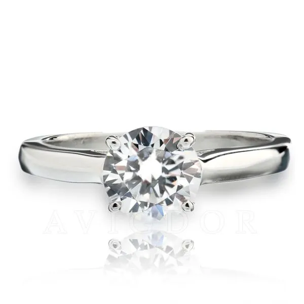 Four Prong Lattice Crown Solitaire Engagement Ring The Ring Austin Round Rock, TX