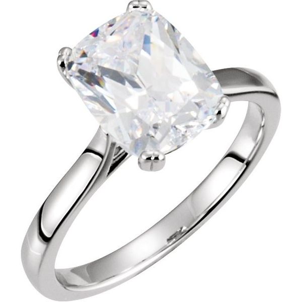 White Gold Cushion Cut Solitaire Engagement Ring The Ring Austin Round Rock, TX