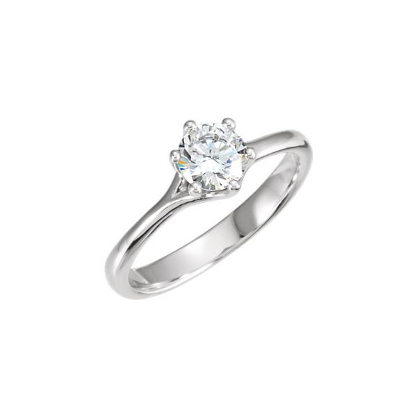 Fancy Six Prong Round Solitaire Engagement Ring The Ring Austin Round Rock, TX