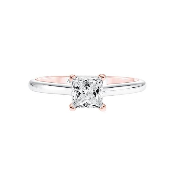 14K RG/ WG Double Lining Solitaire Engagement Ring Image 2 The Ring Austin Round Rock, TX