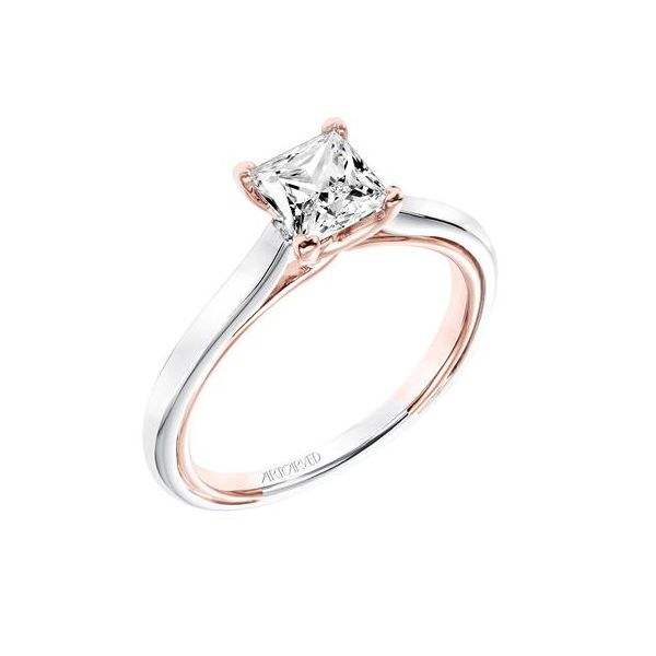 14K RG/ WG Double Lining Solitaire Engagement Ring The Ring Austin Round Rock, TX