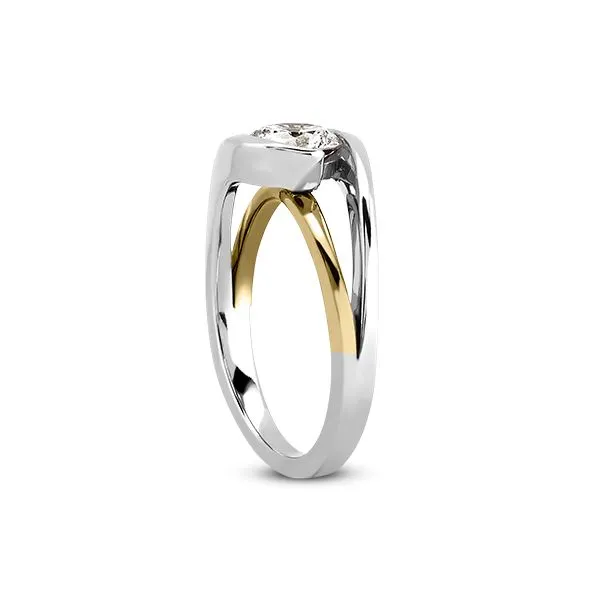 14K Gold Double Solitaire Split Ring