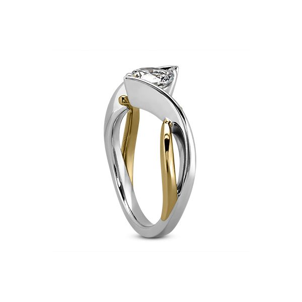 White and Rose Gold Twisted Shank Solitaire Image 2 The Ring Austin Round Rock, TX