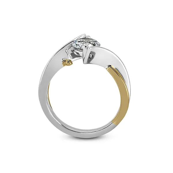 White and Rose Gold Twisted Shank Solitaire Image 3 The Ring Austin Round Rock, TX
