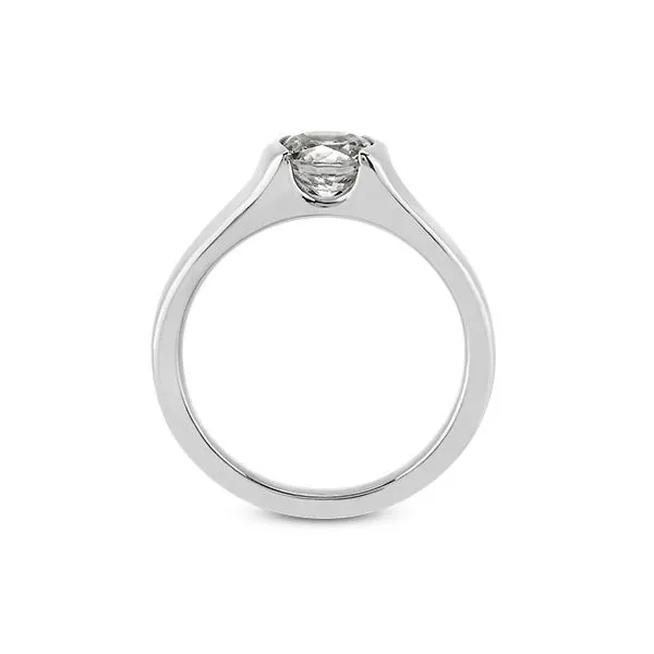 Half Bezel Solitaire Engagement Ring Image 3 The Ring Austin Round Rock, TX