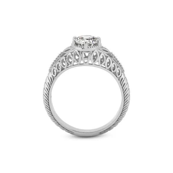 White Gold Fancy Solitaire Engagement Ring Image 3 The Ring Austin Round Rock, TX