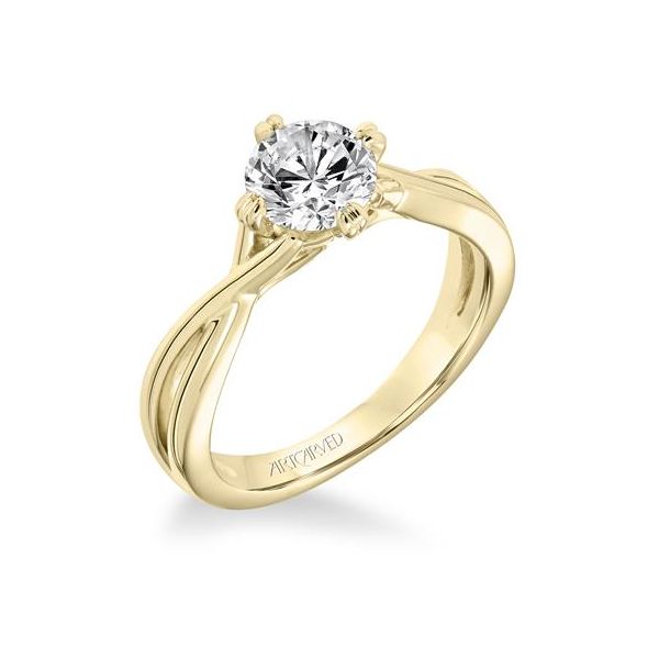 14k YG Split Shank Diamond Engagement Ring The Ring Austin Round Rock, TX