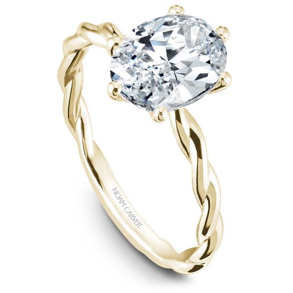 14k YG Oval Twist Band Engagement Ring The Ring Austin Round Rock, TX
