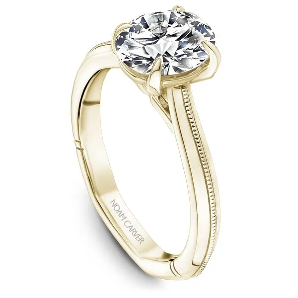 14K YG Mil Grain Center, Euro Shank, Cathedral, Solitaire Engagement Ring The Ring Austin Round Rock, TX