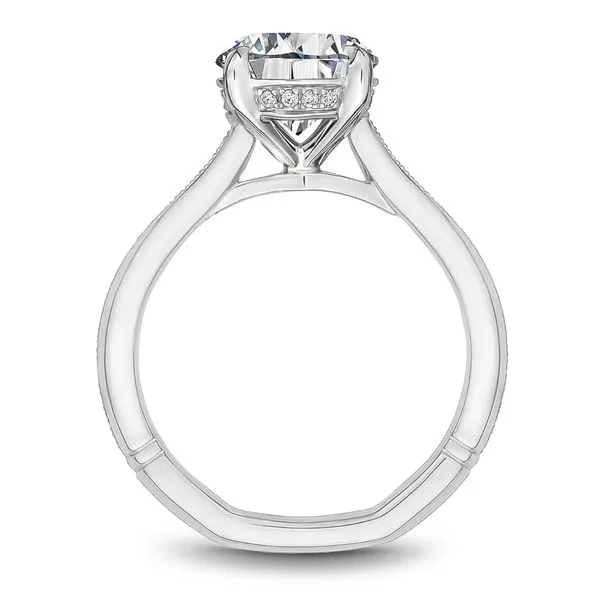 1/20CTW 14K WG Mil Grain Center With Mined Diamond Hidden Halo, Euro shank Engagement Ring Image 2 The Ring Austin Round Rock, TX