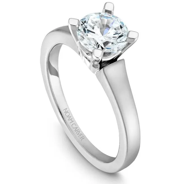 14K White Gold Solitaire Cathedral Engagement Ring The Ring Austin Round Rock, TX