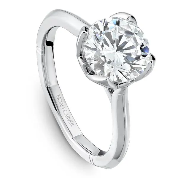 14K WG Flower Head Euro Shank Solitaire Engagement Ring The Ring Austin Round Rock, TX