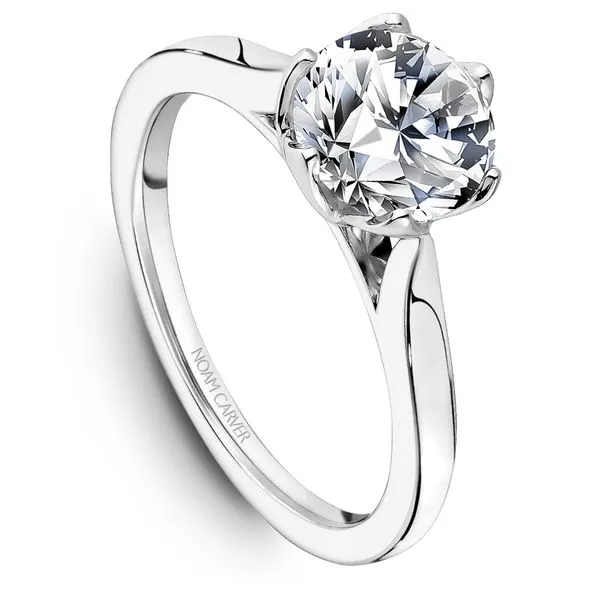 14K WG 6 Prong Flower Head Solitaire Engagement Ring The Ring Austin Round Rock, TX