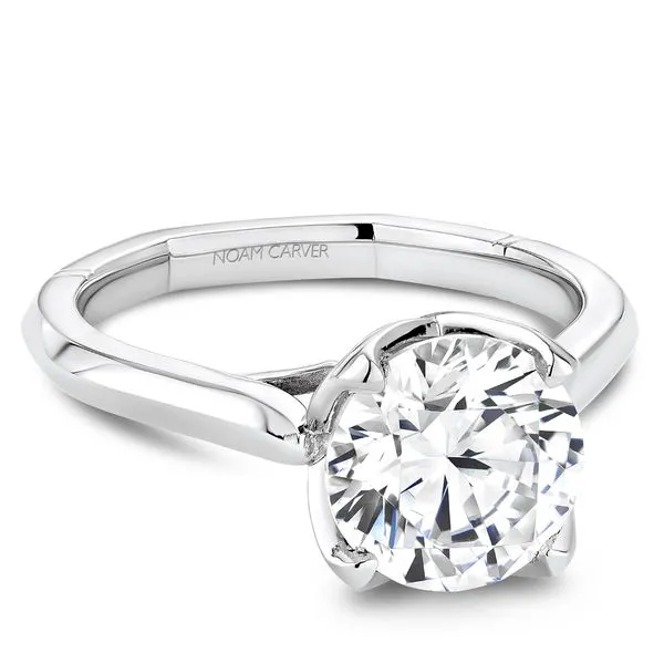 14K WG Cathedral Tulip Head Solitaire Engagement Ring Image 2 The Ring Austin Round Rock, TX