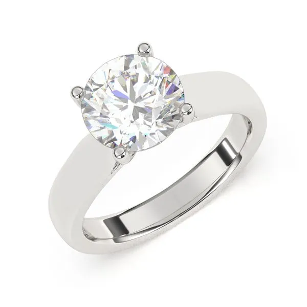 14K WG Solitaire Cathedral Engagement Ring 2mm shank width The Ring Austin Round Rock, TX