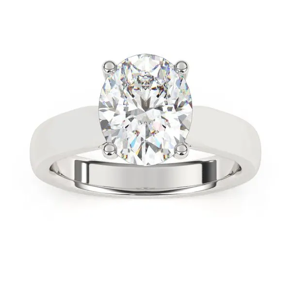 14K WG Solitaire Cathedral Engagement Ring 2mm width Shank Image 2 The Ring Austin Round Rock, TX