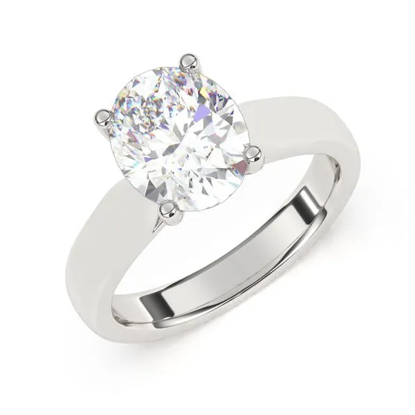 14K WG Solitaire Cathedral Engagement Ring 2mm width Shank The Ring Austin Round Rock, TX