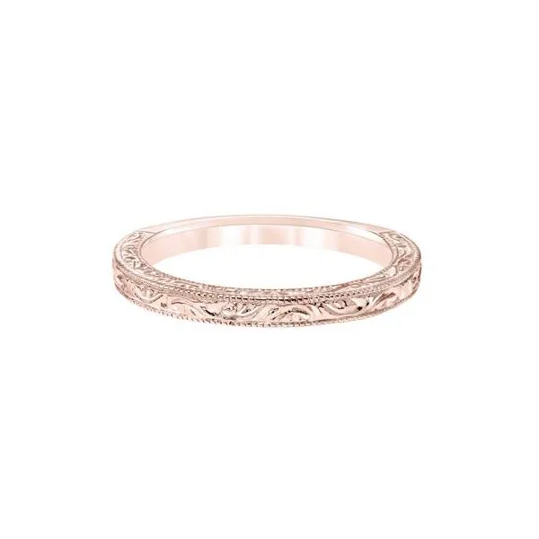 14K RG Engraved Wedding Band Image 2 The Ring Austin Round Rock, TX