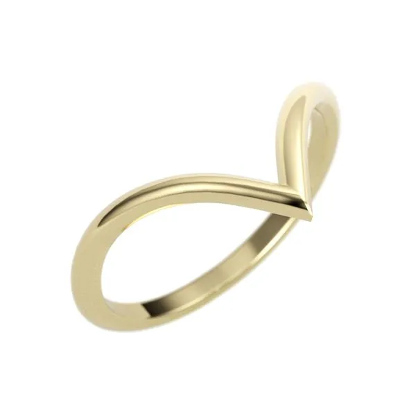 14K YG Chevron Pointed Tip Wedding Band The Ring Austin Round Rock, TX