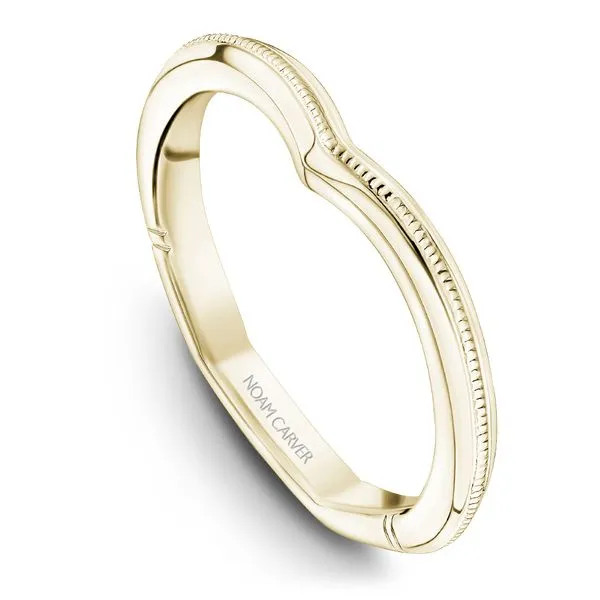 14K YG V Contour Band With Mil Grain Down The Center, Euro Shank Wedding Band The Ring Austin Round Rock, TX
