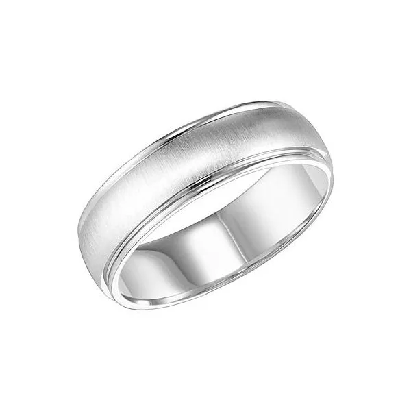 14K WG Low Dome Brushed Finish Rounded Edges Wedding Band The Ring Austin Round Rock, TX