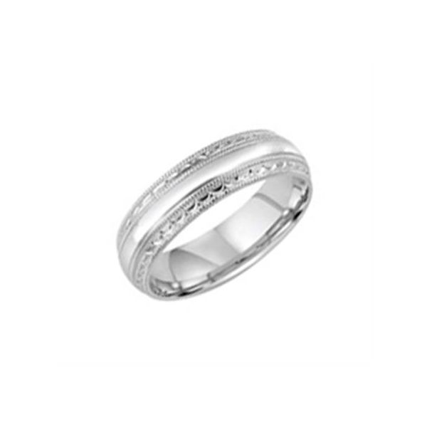 14K White Gold Fancy Edge Band The Ring Austin Round Rock, TX