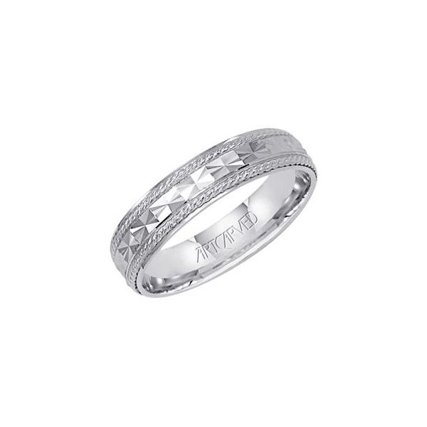 Yellow and White Gold Engraved Design Band with Rope Detailing The Ring Austin Round Rock, TX