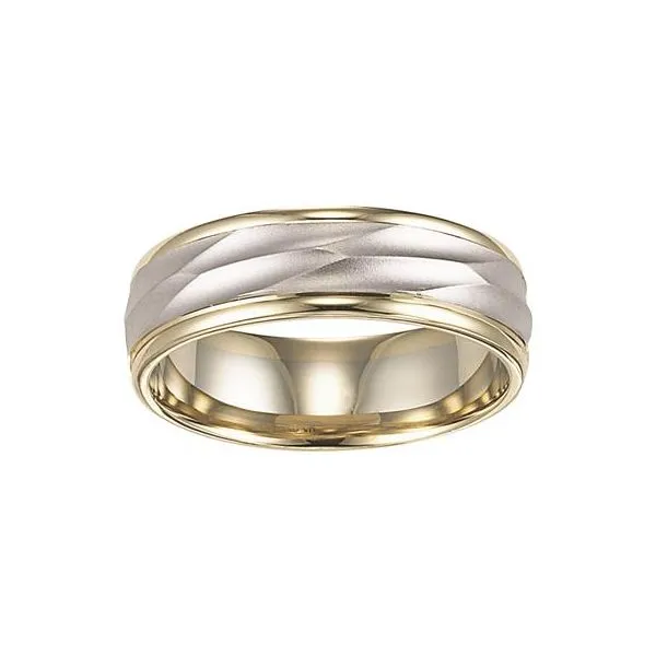 Yellow and White Gold Comfort Fit Engraved Band The Ring Austin Round Rock, TX