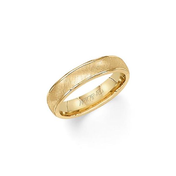 Yellow Gold Textured Design Band with High Polish Edges The Ring Austin Round Rock, TX