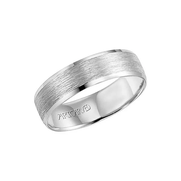 White Gold Lightweight Engraved Wedding Band with Satin Finish The Ring Austin Round Rock, TX