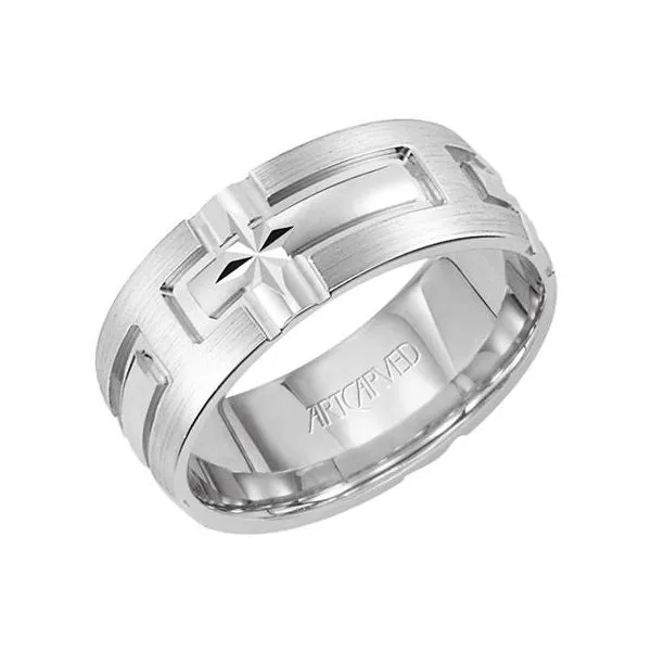 Mens cross sale wedding rings