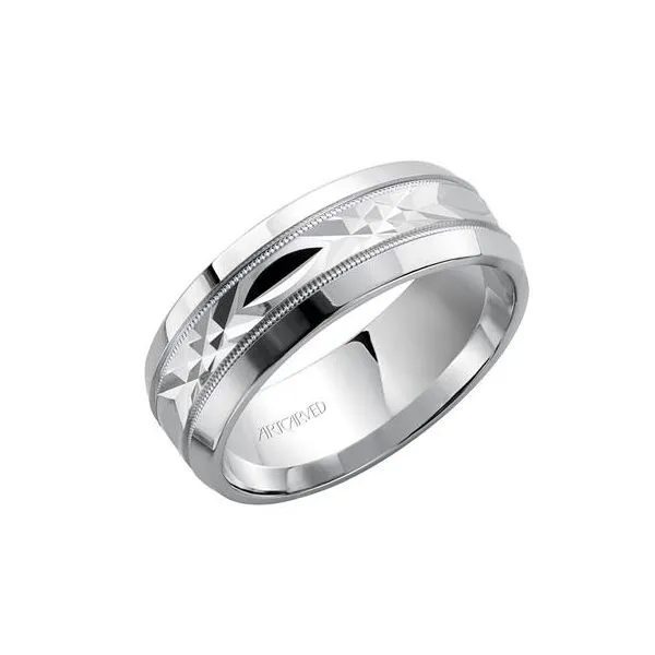 White Gold Band with Swiss Cut Design Center The Ring Austin Round Rock, TX