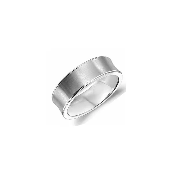White Gold 7mm Concave Brushed Band The Ring Austin Round Rock, TX