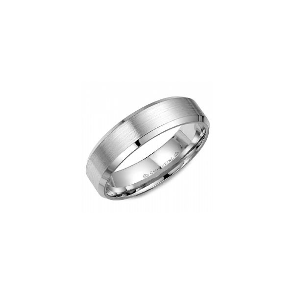 14K White Gold Beveled Edge Band With Satin Center 6mm Width The Ring Austin Round Rock, TX