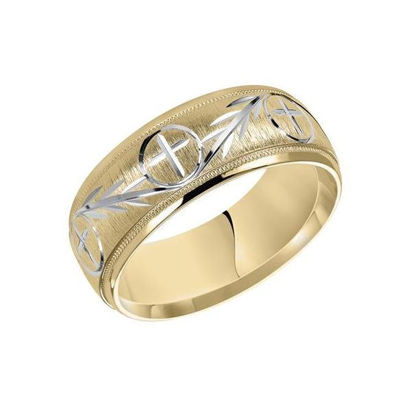 Quality Gold 14k Two-tone w/White Rhodium Polished and Satin 3 Flower Ring  R631 - Fali Jewelers