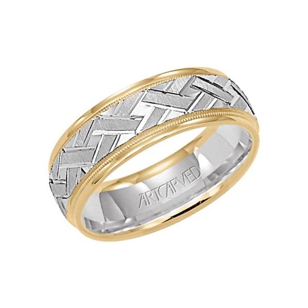 White and Yellow Gold Woven Design Band The Ring Austin Round Rock, TX