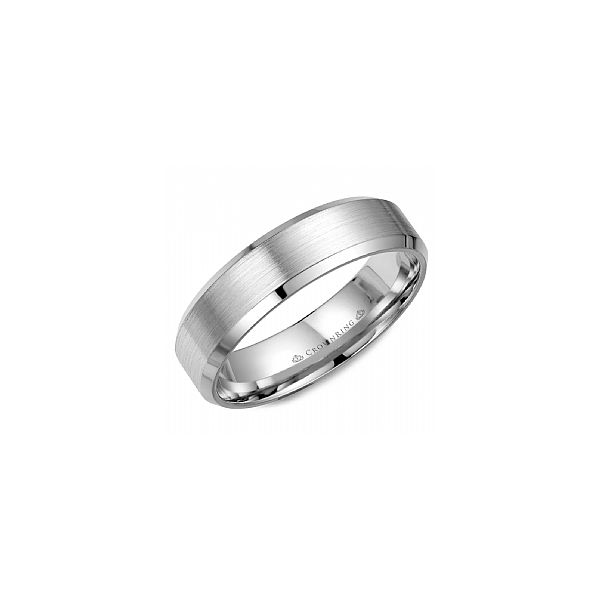 14K White Gold Beveled Edge Band The Ring Austin Round Rock, TX