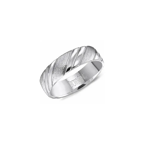 White gold 6mm Band with Carved Detail The Ring Austin Round Rock, TX