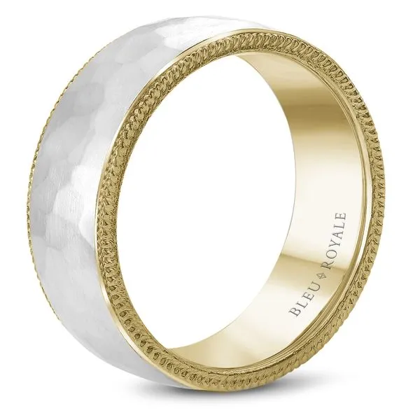 14K W/Y Frosted Hammer Center And High Polished Edges Image 3 The Ring Austin Round Rock, TX
