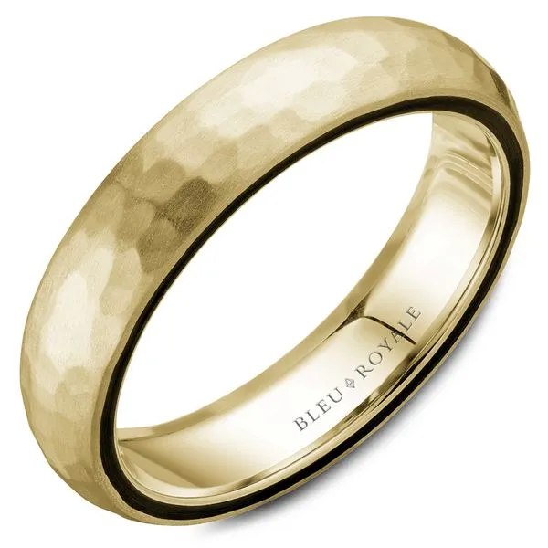 14K YG Hammered Top And Black Enamel Inlay Sides The Ring Austin Round Rock, TX