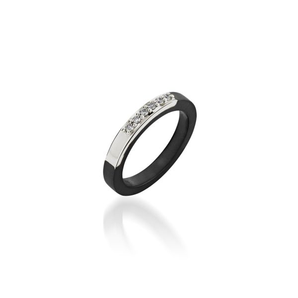 Oxidized Sterling Silver and 14K White Gold Mined Diamond Pave Ring The Ring Austin Round Rock, TX