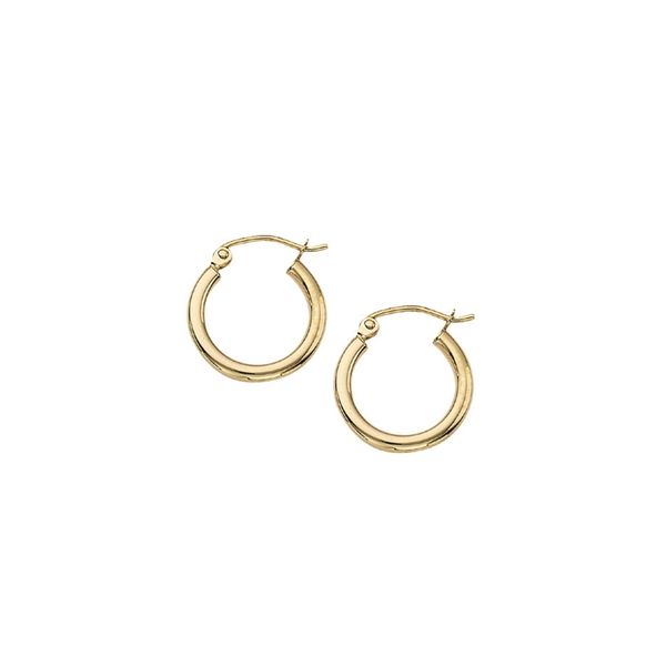 14K YG Polished Hoop earrings 2x15mm The Ring Austin Round Rock, TX