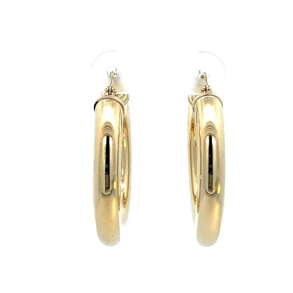 10K YG 30x5mm Hollow Hoop Earrings Image 2 The Ring Austin Round Rock, TX