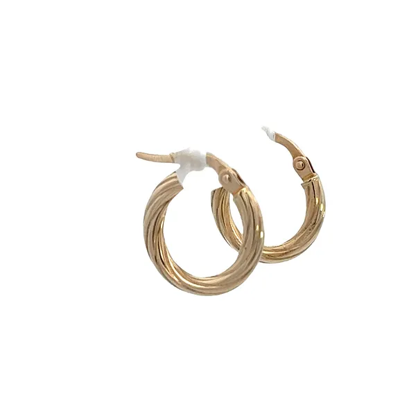 14K YG Twisted Hollow Hoop Earrings Image 3 The Ring Austin Round Rock, TX