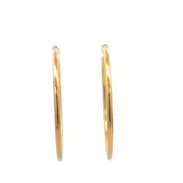 14K Yellow Gold Polished Hollow Hoops 2x40mm Image 2 The Ring Austin Round Rock, TX