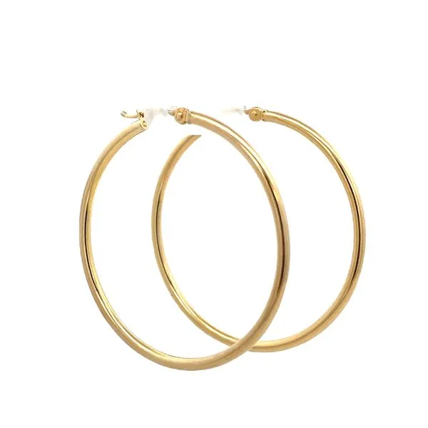 14K Yellow Gold Polished Hollow Hoops 2x40mm The Ring Austin Round Rock, TX