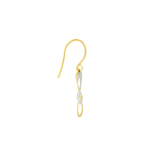 14K YG/WG Polished Oval Wire Dangle S-Hook Earrings Image 3 The Ring Austin Round Rock, TX